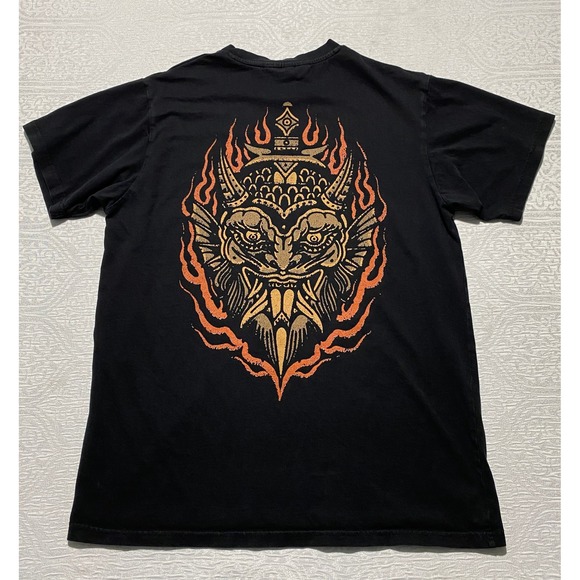 Bad Monday Other - Bad Monday Mens Gothic Demon Graphic T-Shirt Black Size Medium M Short Sleeve